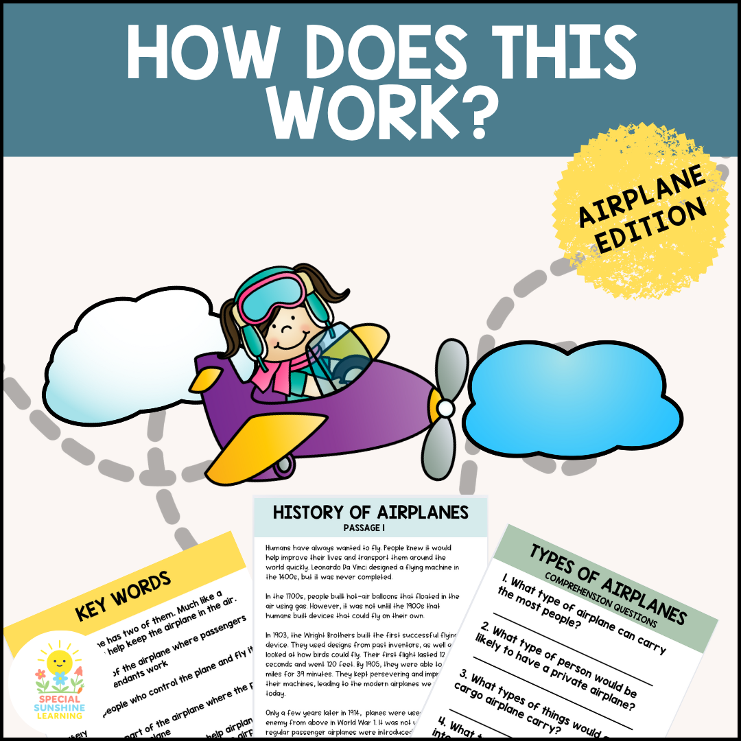 Airplane Mechanics Reading Passages & STEM Comprehension Activities