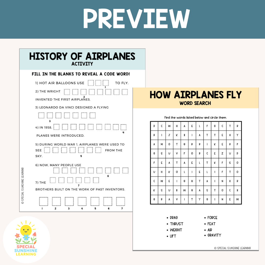 Airplane Mechanics Reading Passages & STEM Comprehension Activities