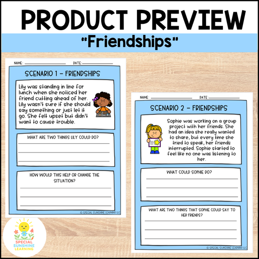 School-Based Social-Emotional Skills "Friendships" Activities
