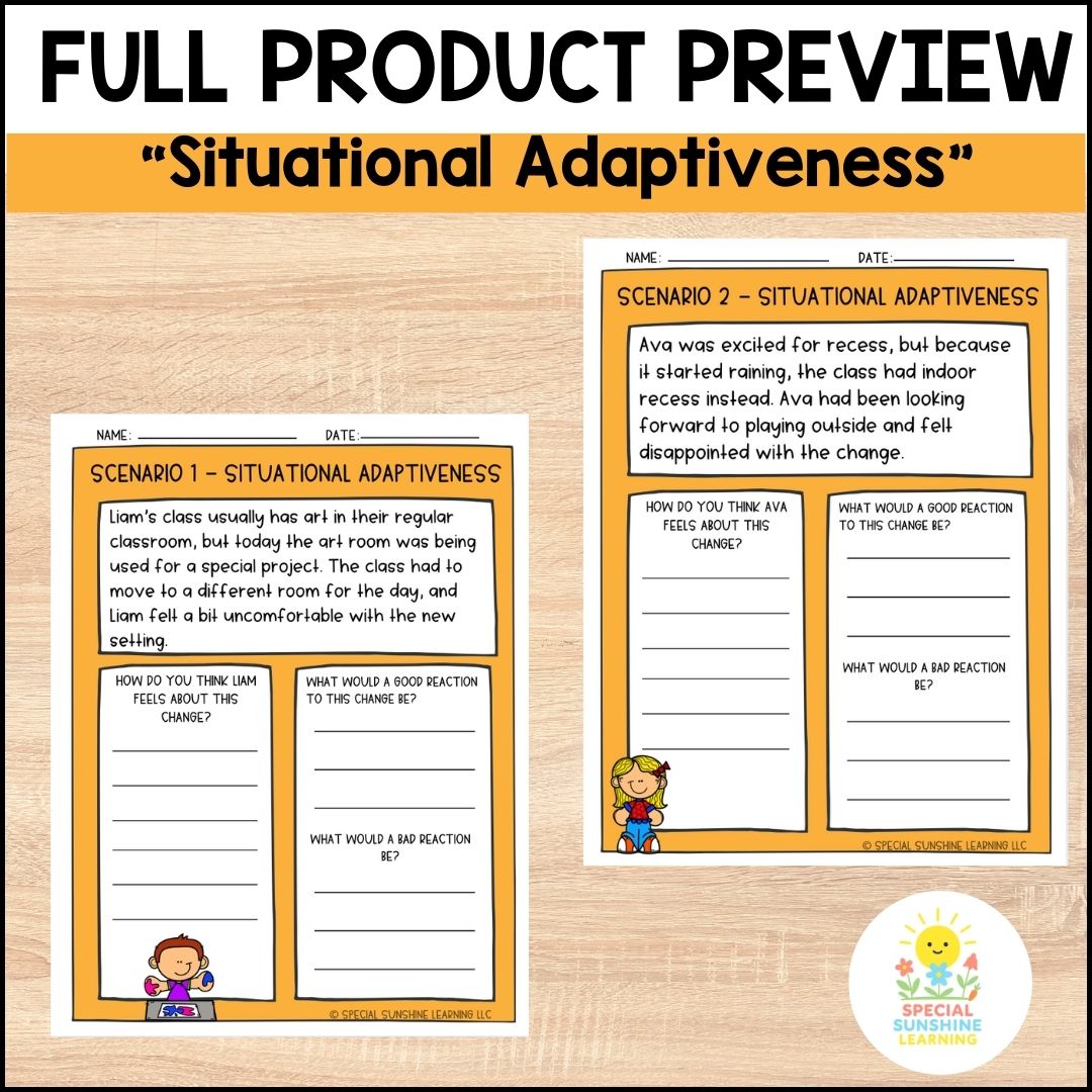 School-Based Social Emotional Skills "Situational Adaptiveness" FREEBIE