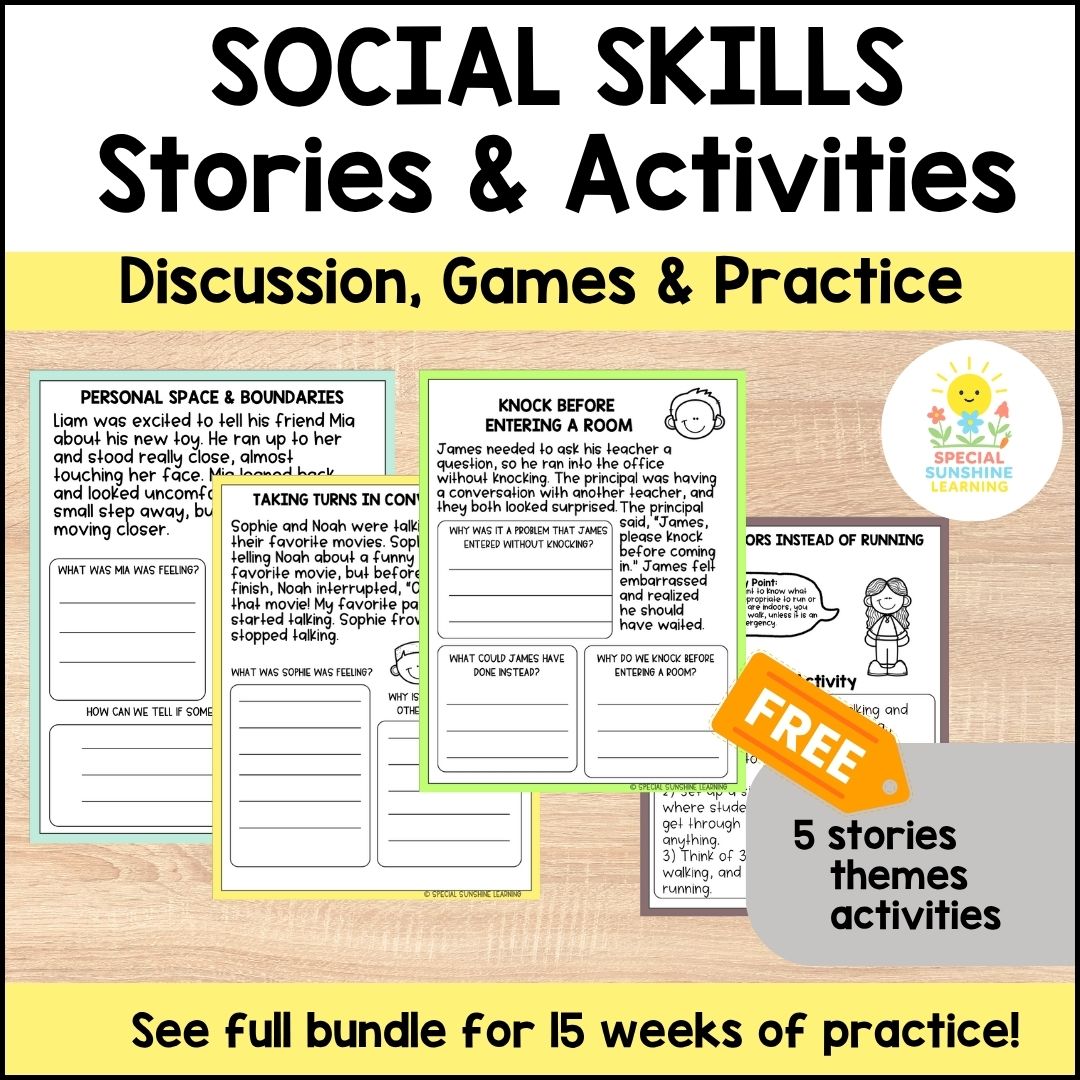 Social Skills: Stories and Activites FREE