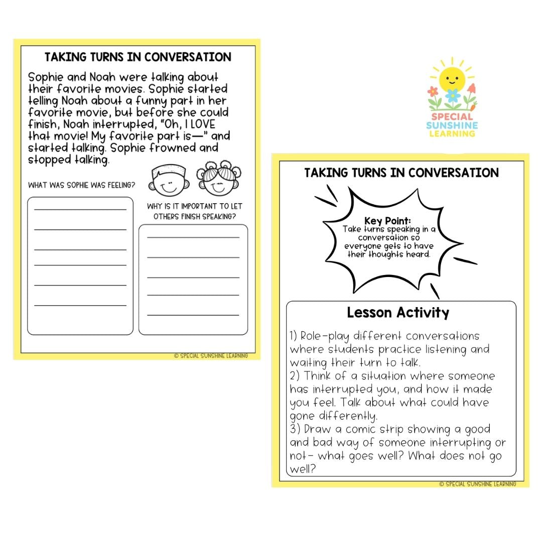 Social Skills: Stories and Activites FREE