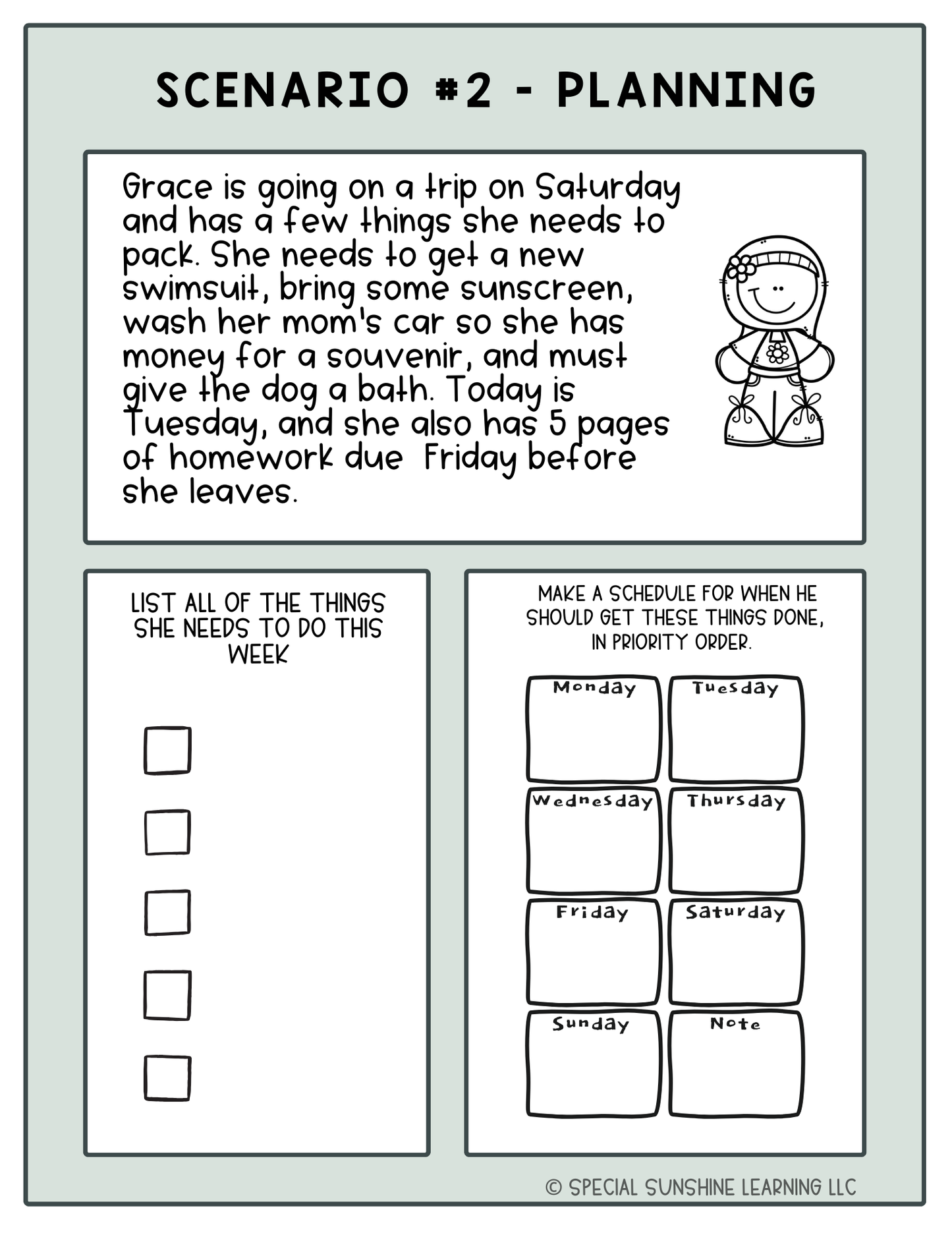 Executive Functioning Skills: "Planning" Scenarios & Activities