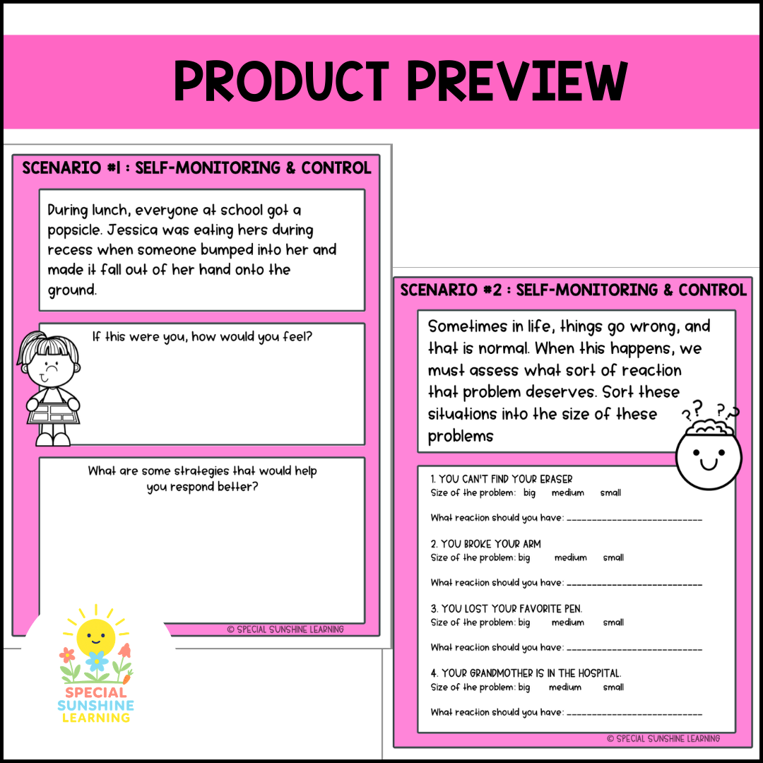 Executive Functioning Skills: "Self-Monitoring & Self-Control" Activities