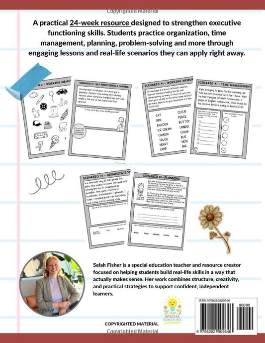 Executive Functioning Skills Workbook: 24-Week Activities & Real-Life Learning Scenarios for Grades 3–7 (ADHD, Autism & Beyond)