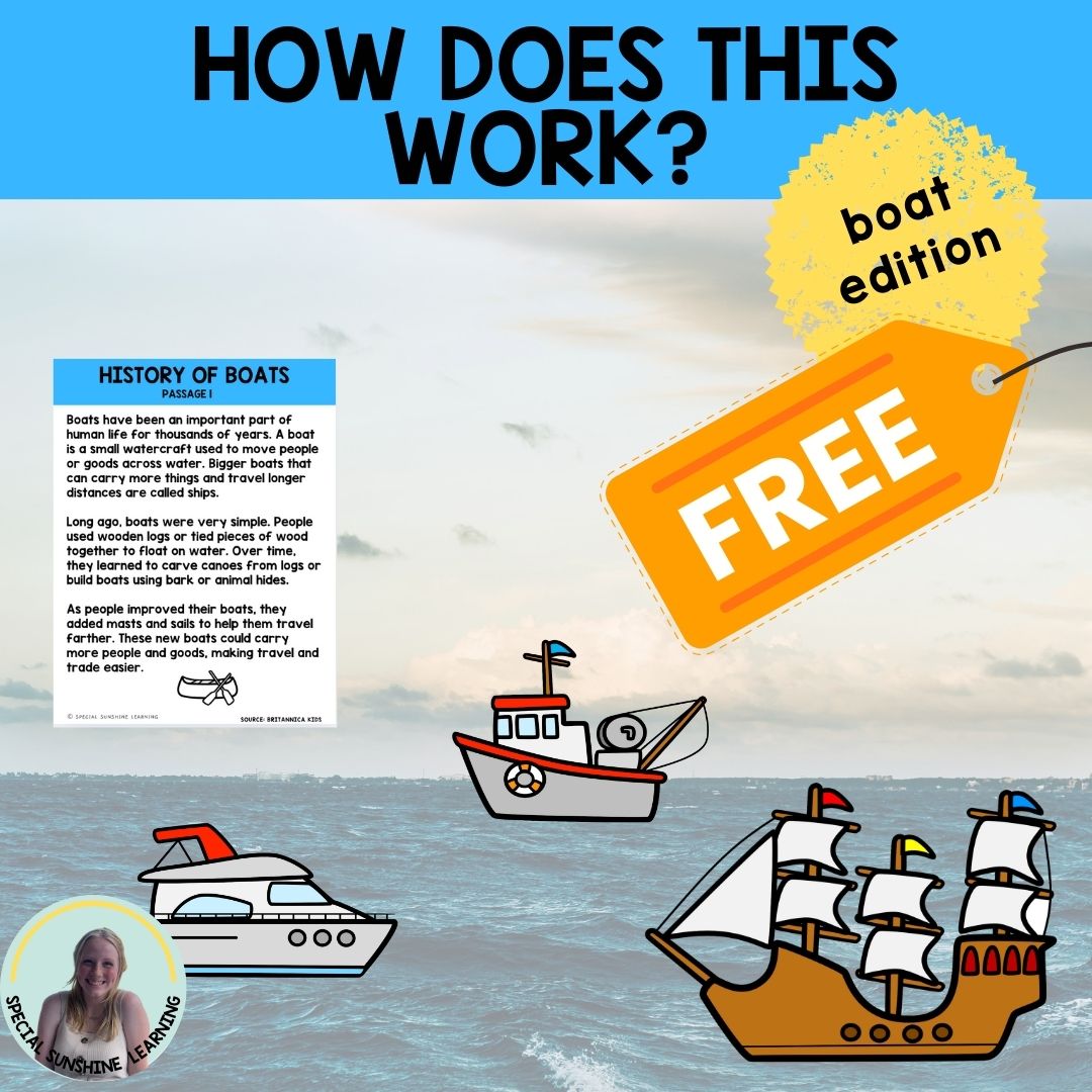 "Boat Mechanics" Reading Passages & STEM Comprehension Activities FREEBIE