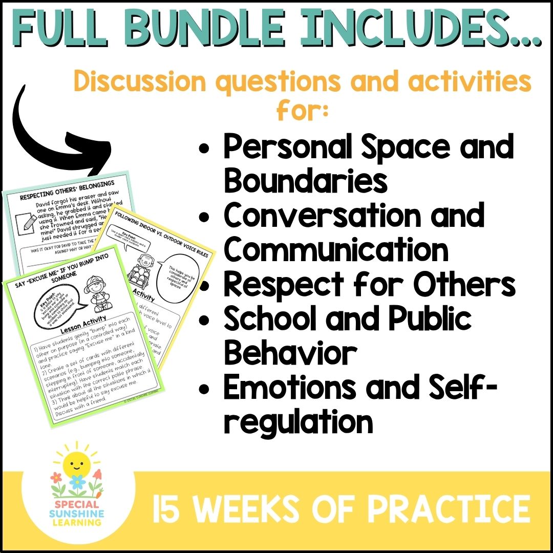 Social Skills Story & Activities: Personal Space and Boundaries