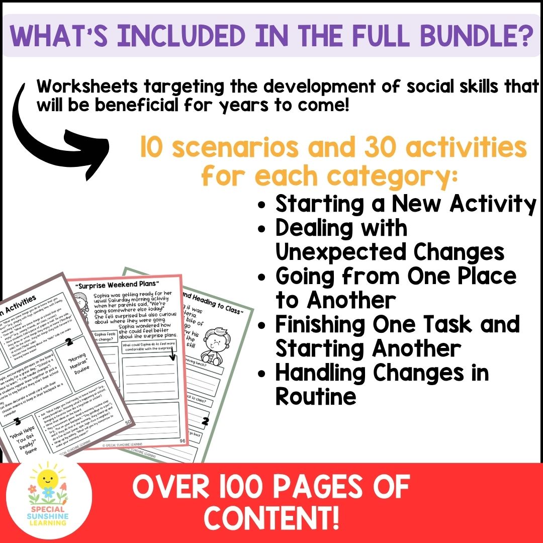 "Handling Changes in Routine" – Managing Change Stories & SEL Lessons | FREEBIE