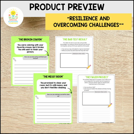 Story-Based SEL Writing Prompts "Resilience & Challenges” | Grades 3–12