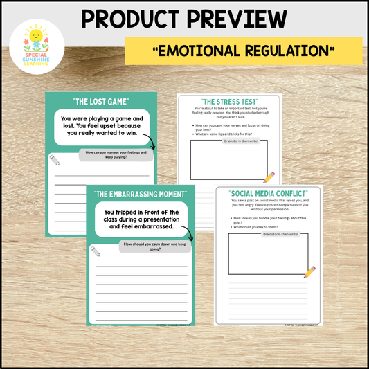 Story-Based SEL Writing Prompts "Emotional Regulation” | Grades 3–12