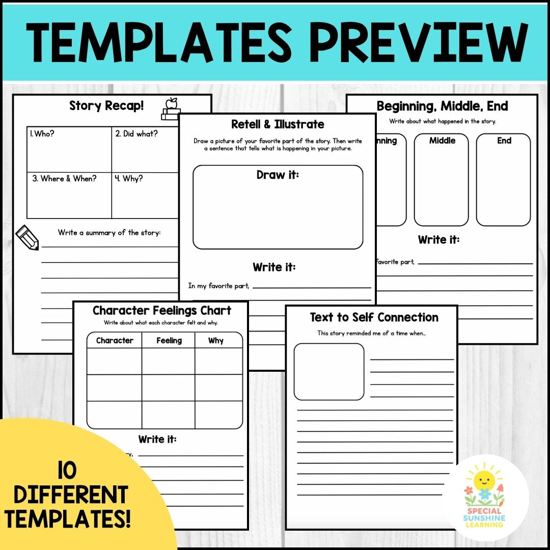 Story Summary Writing Templates | Graphic Organizers W Questions