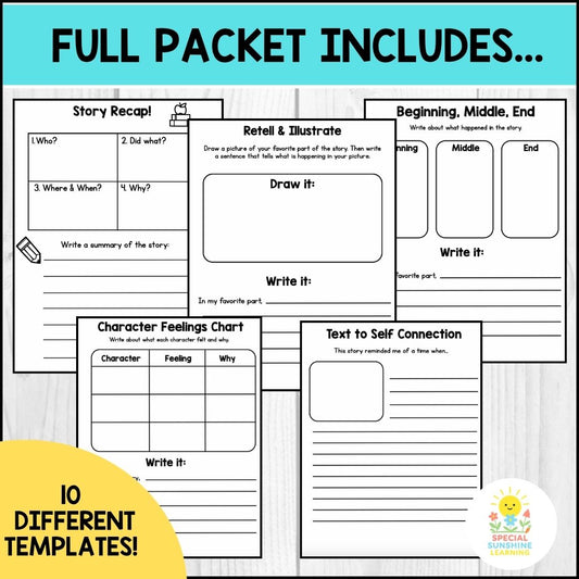 Story Summary Writing Templates | Graphic Organizers W Questions FREEBIE