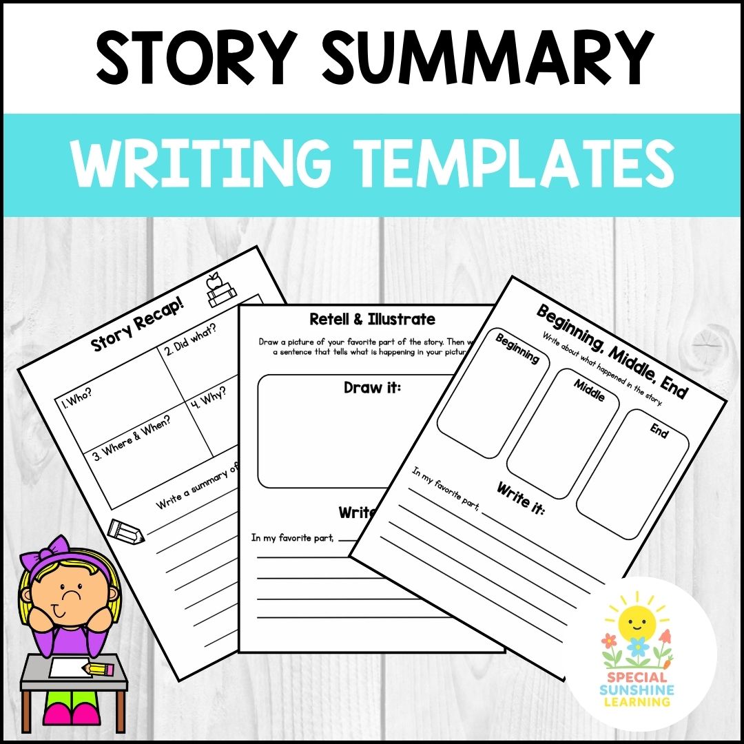 Story Summary Writing Templates | Graphic Organizers W Questions
