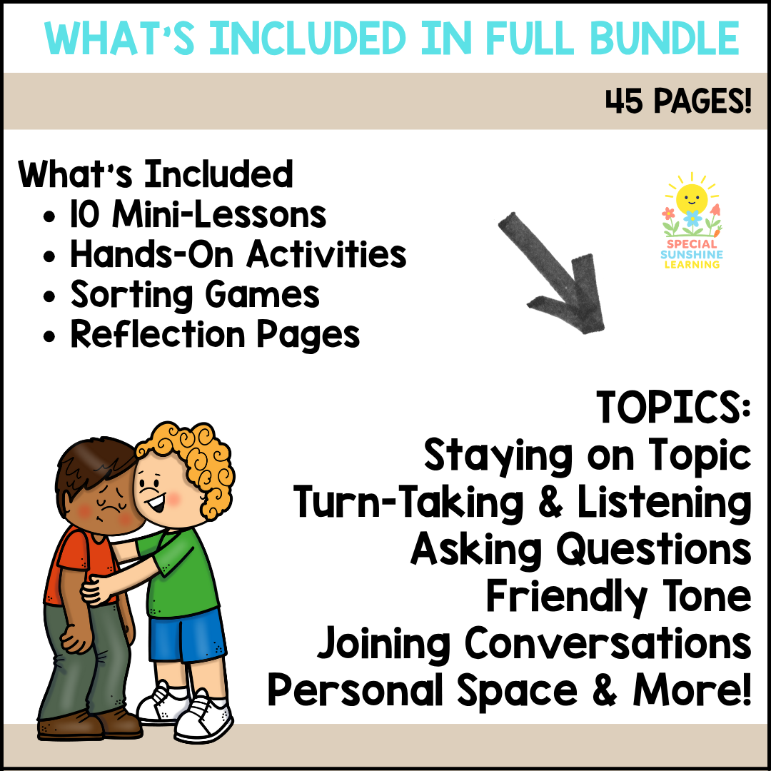Invisible Rules of Conversation FREEBIE | Social Skills Lessons + Activities
