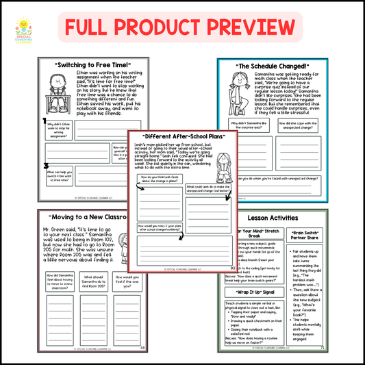 Managing Transitions & Change – Social Stories and SEL Lessons Bundle | 10+ WEEKS!