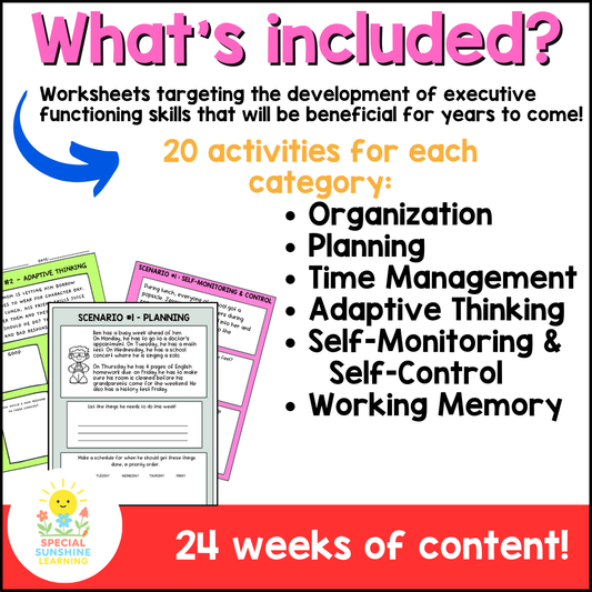 Executive Functioning Skills: Activities and Scenarios | 24 WEEK PACK