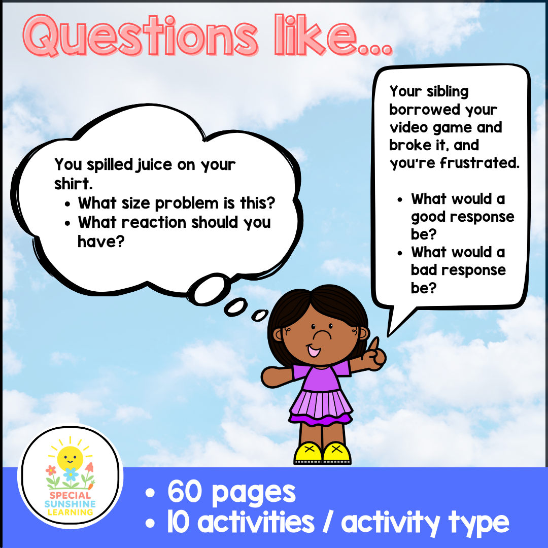 SEL: 'Size of Problem' Social Emotional Activities FREEBIE