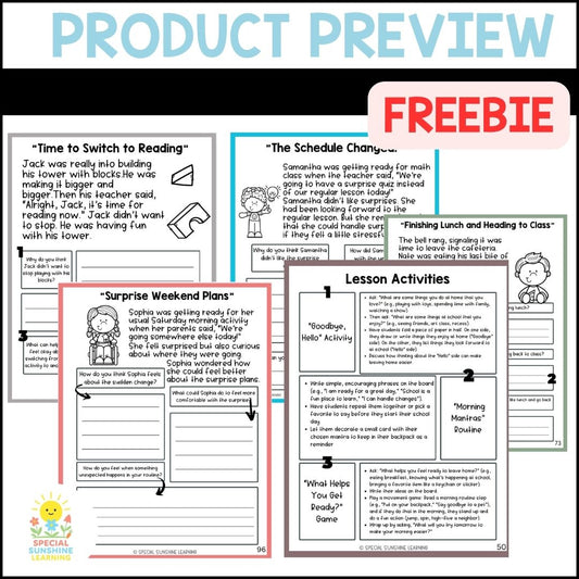 Managing Transitions & Change – Social Stories & SEL Lessons | FREEBIE BUNDLE