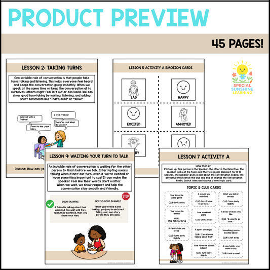 Invisible Rules of Conversation | Social Skills Lessons + Activities