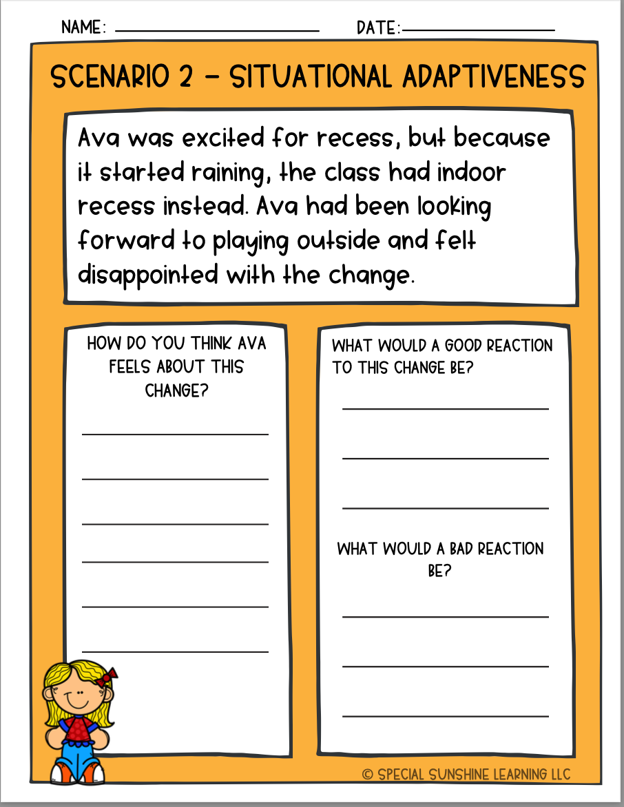 School-Based Social Emotional Skills "Situational Adaptiveness" Activities