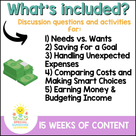 Budgeting & Smart Money Choices Packet | Grades 3–6 | 6 Categories | 30 Lessons