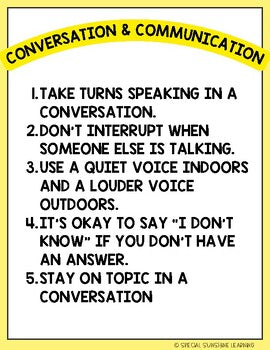 Social Skills Story & Activities: Conversation & Communication