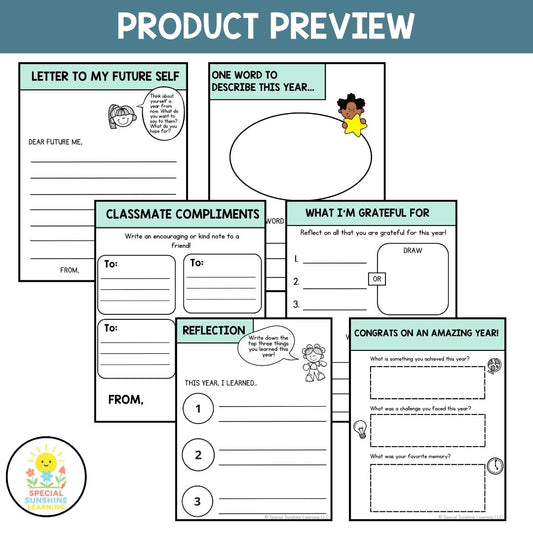 End-of-Year Reflection Writing Activities | Printable Packet