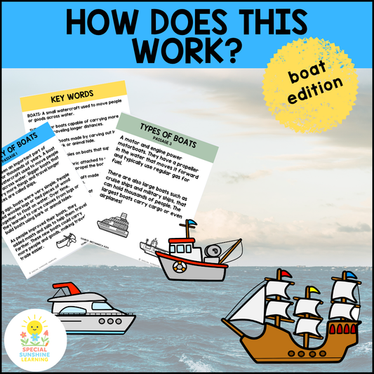 Boat Mechanics Reading Passages & STEM Comprehension Activities