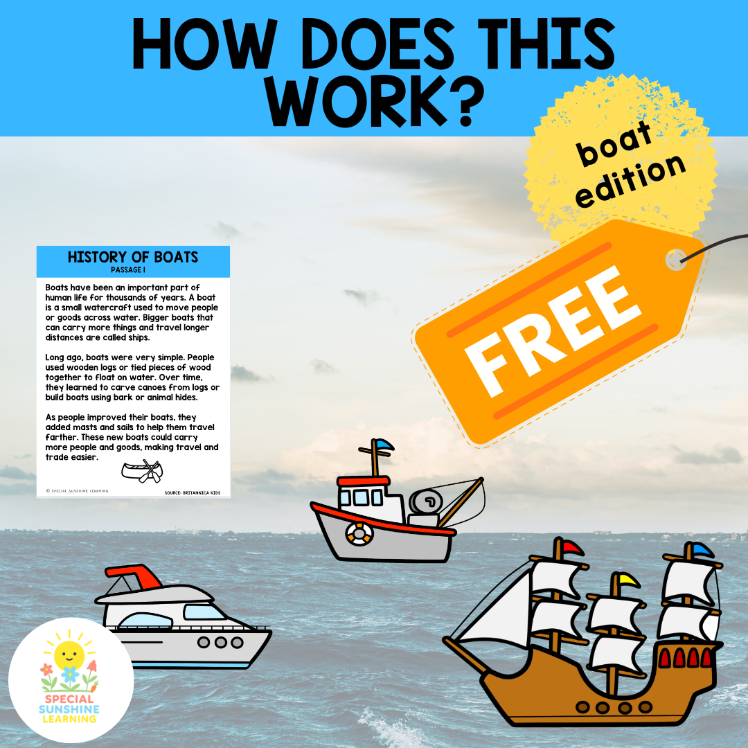 "Boat Mechanics" Reading Passages & STEM Comprehension Activities FREEBIE