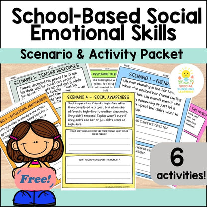 School-Based Social-Emotional Skills: Activities & Scenarios | FREEBIE
