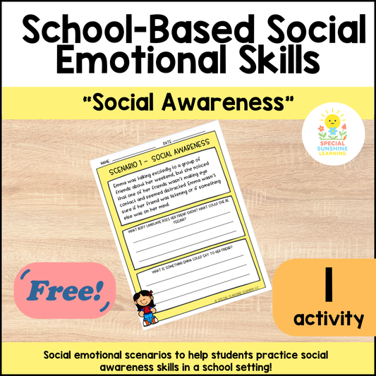 School-Based Social-Emotional Skills "Social Awareness" FREEBIE
