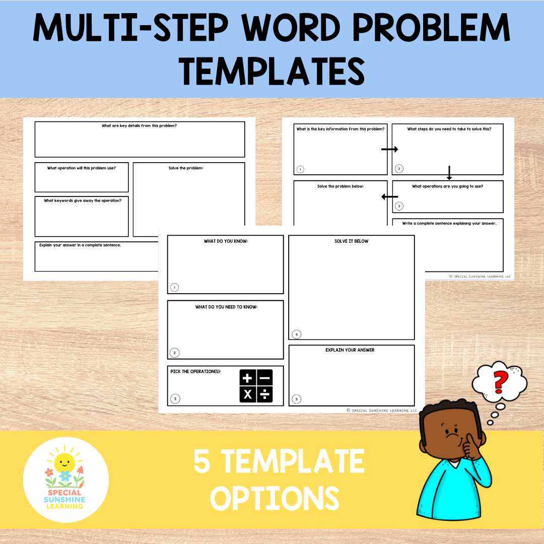 Multi-Step Word Problem Templates | Grades 3–5 | Math Problem Solving Practice