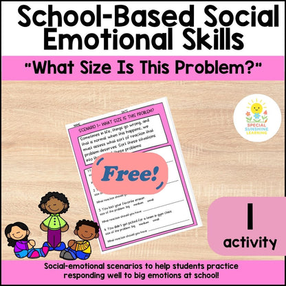 School-Based Social-Emotional Skills "What Size is this Problem?" FREEBIE