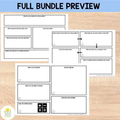 Word Problem Solving Format Multi-Step Word Problem Template FREEBIE | Grades 3โ5 | Math Problem S ...