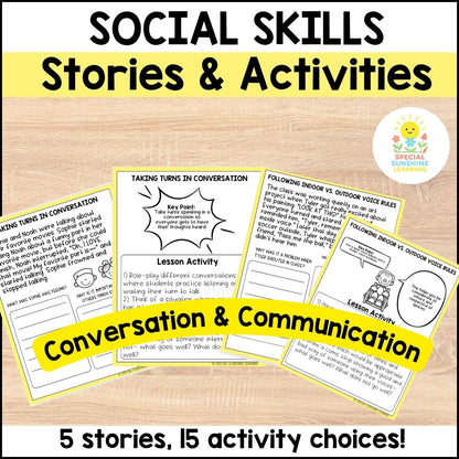 Social Skills: Stories and Activities | 15 WEEK PACK BUNDLE