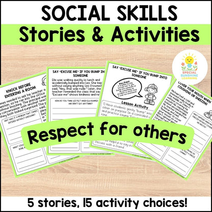 Social Skills: Stories and Activities | 15 WEEK PACK BUNDLE