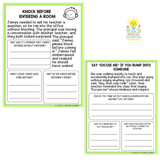 Social Skills Story & Activities: Respect for Others