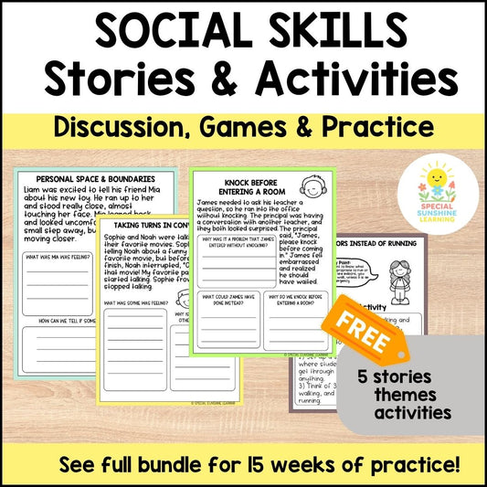 Social Skills: Stories and Activites FREE