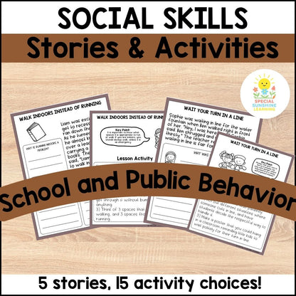 Social Skills Story & Activities: School and Public Behavior