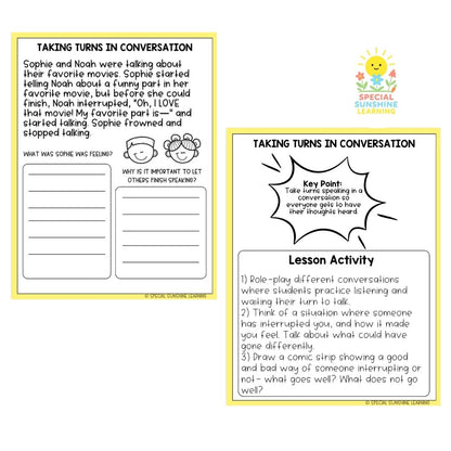 Social Skills: Stories and Activites FREE