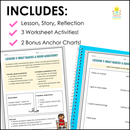 What Makes a Good Question? | Social Skills Lesson & Conversation Activities