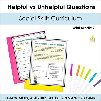 Helpful vs Unhelpful Questions | Social Skills Lesson & Conversation Activities