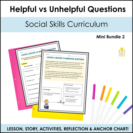 Helpful vs Unhelpful Questions | Social Skills Lesson & Conversation Activities