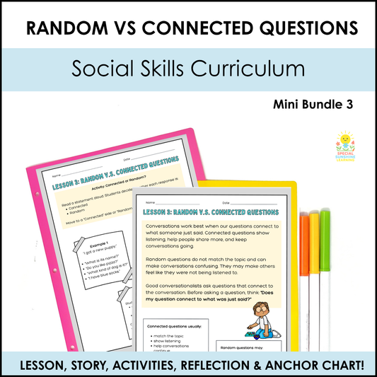 Connected vs. Random Questions | Social Skills Lesson & Conversation Activities
