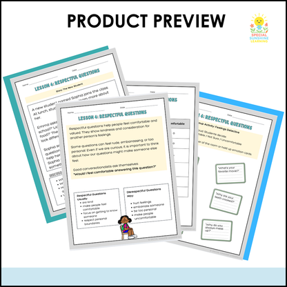 Asking Respectful Questions | Social Skills Lesson & Conversation Activities