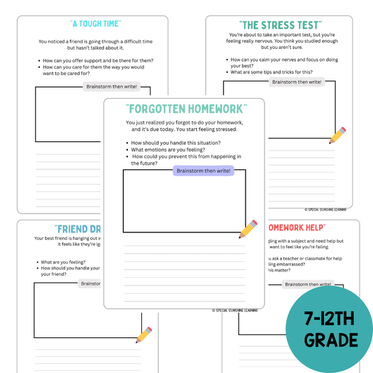 Story-Based SEL Writing Prompts for Grades 7-12 FREEBIE | SEL & Problem Solving