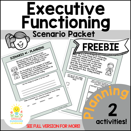 Executive Functioning Skills "Planning" Scenarios & Activities FREEBIE