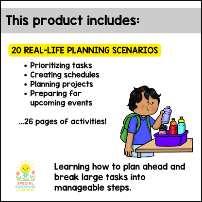 Executive Functioning Skills: "Planning" Scenarios & Activities