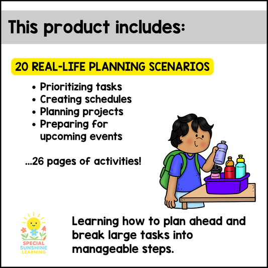 Executive Functioning Skills: "Planning" Scenarios & Activities