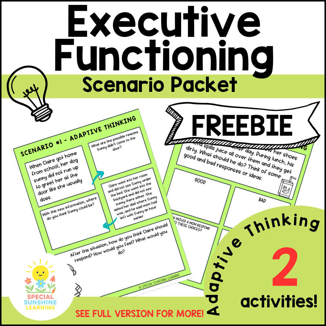 Executive Functioning Skills "Adaptive Thinking" Scenarios & Activities FREEBIE
